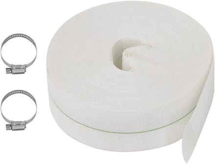 Platte Slang - Waterslang Pompslang - Water Transport - Versterkte Constructie - 25 Meter - Wit