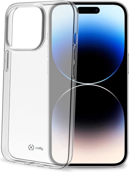 Celly Gelskin Siliconen hoesje - Geschikt voor Apple iPhone 14 Pro - TPU Back cover - Transparant