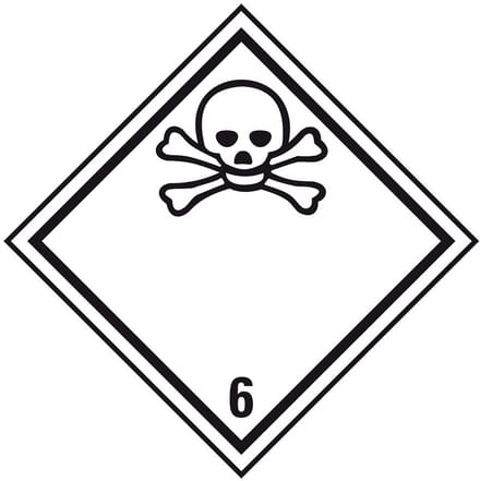 ADR klasse 6.1 sticker giftig 100 x 100 mm