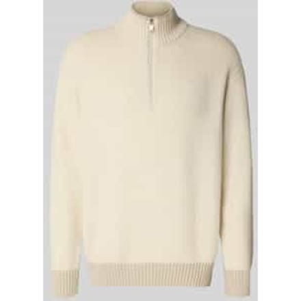 BOSS Kobear Half Zip Trui Wool Blend Ecru - Maat XXL - Heren - Quarter zip
