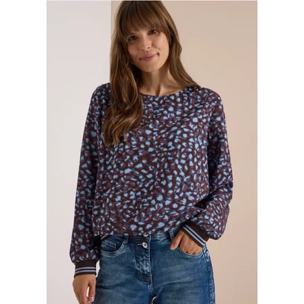 Blouse met lange mouwen, ronde hals en print