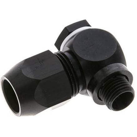 14x8mm & G1/4'' Aluminium L-Vorm Knelfitting Buitendraad 10bar Kunststof en Polyamide