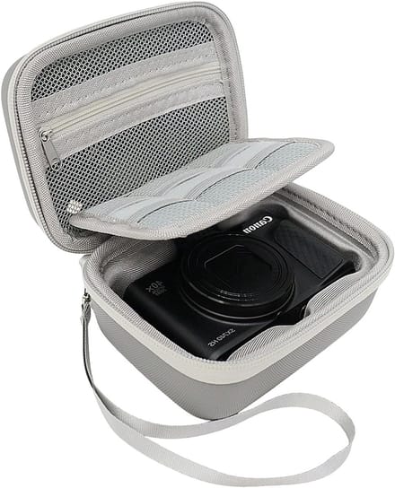 Digitale camera tas voor Canon G7X3, Sony ZV1F, Panasonic Lumix en meer - Hard-shell compact met ritsvak