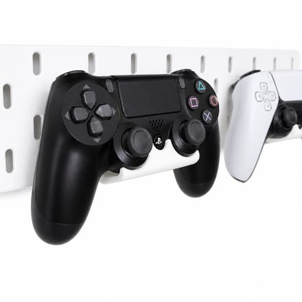 Controller Houder Geschikt voor IKEA SKÅDIS Pegboard en PlayStation 4 DualShock 4 – Set van 2 – Wit