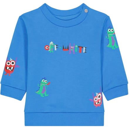 Off White Baby-trui van katoenmix, normale pasvorm (Blauw)