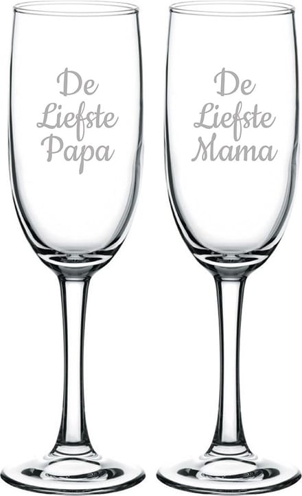 Gegraveerde Champagneglas 16,5cl De Liefste Mama-De Liefste Papa