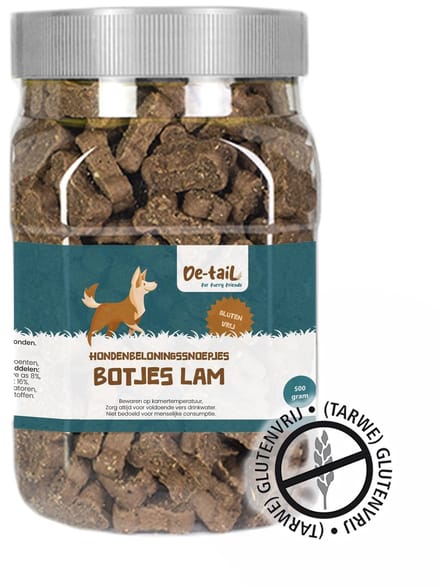 De-Tail Hondentrainers botjes Lam Glutenvrij 425 gram