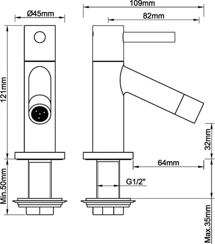 Wiesbaden Benga fonteinkraan Kiwa 1/2'' chroom