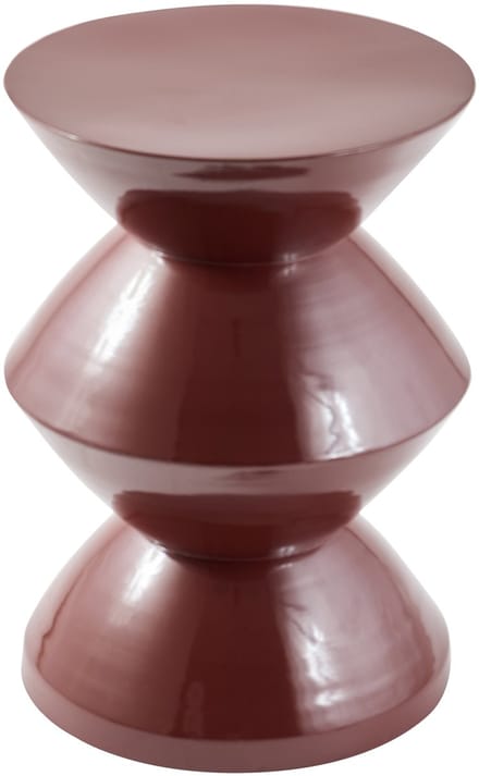 Bijzettafel Wokkel Rond - Roodbruin Metaal - Zigzag Design
