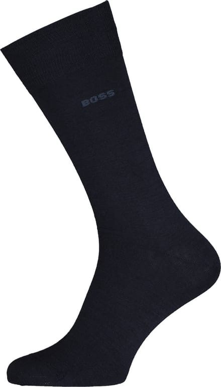BOSS John uni (1-pack) - herensokken wol met katoen - donkerblauw