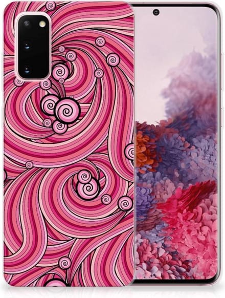 Samsung Galaxy S20 Hoesje maken Swirl Pink
