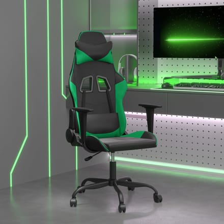 vidaXL - Gamestoel - kunstleer - zwart - en - groen