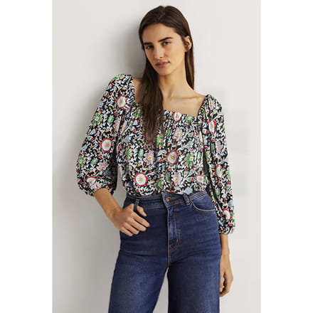 Boden Square Neck Swing Jersey Top Chk Maat: 8 | Blouses Outlet | Dames