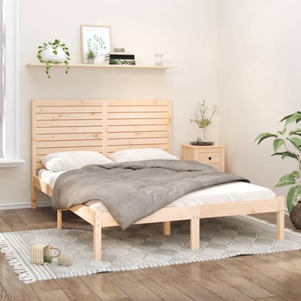 vidaXL - Bedframe - massief - hout - 140x200 - cm