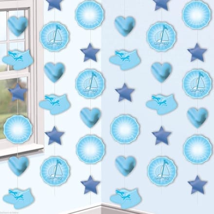 string versiering blauw Christening schoentjes bootjes sterren 6x2 meter