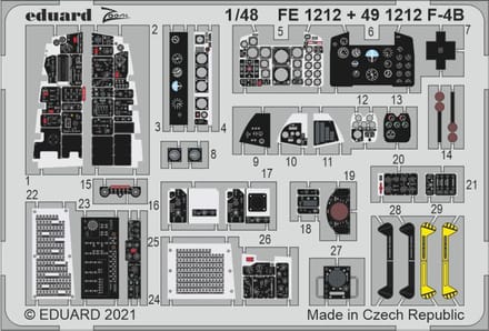 Eduard Modelbouwdecoratie - 491212 Accessoires for F-4B - Photo-etch