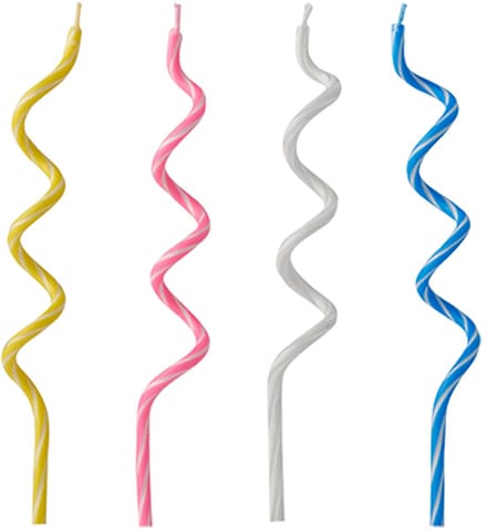 20x 12 Verjaardagskaarsjes 125 cm assorti kleuren Spirale