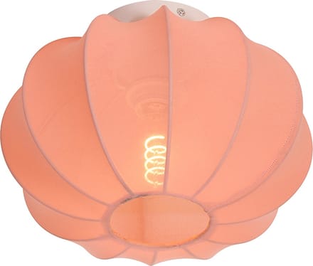 Olucia - DEBORAH - Plafondlamp - Roze / Wit - Vorm: Ovaal