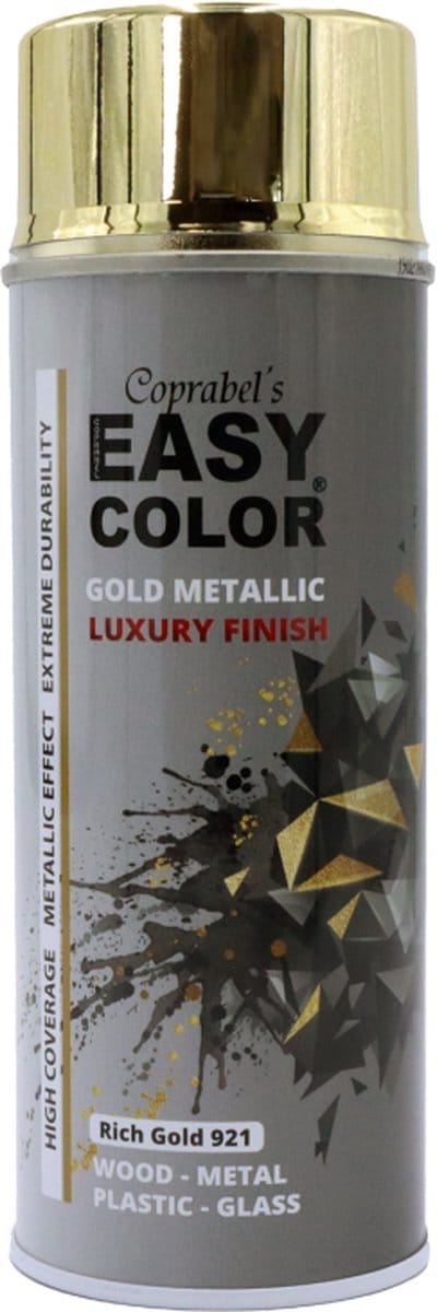 EASY COLOR - spuitverf - Rich Gold Metallic Spray 921 - hoogglans metallic goud 400 ml