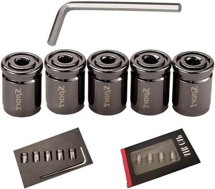Universele Ventieldop Set van 5, Zinklegering, Antidiefstal en Stofdicht voor Auto en Motorfiets, Zwart