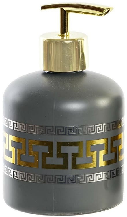 Items Zeeppompje/dispenser - luxe - glas - grijs/goud - 8 x 14 cm