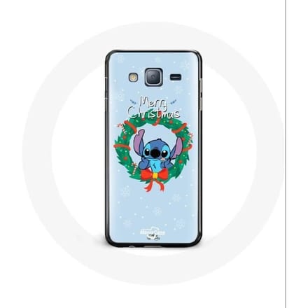 Coque pour Samsung Galaxy J3 2016 Stitch neige joyeux Noël bleu