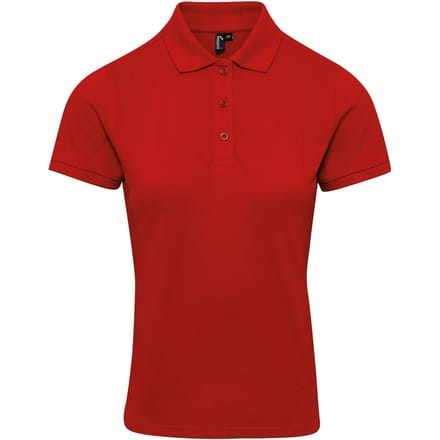 Premier Dames/dames Coolchecker Plus Piqu Polo met CoolPlus (Rood)