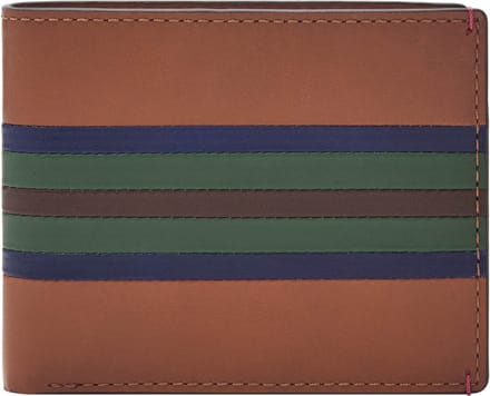 FOSSIL Portemonnee Bronson FPW Bifold Wallet Colorful Stripes Bruine