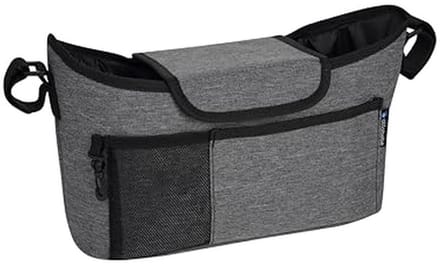 Kinderwagen Organizer en Buggy Tas in Grijs/Zwart