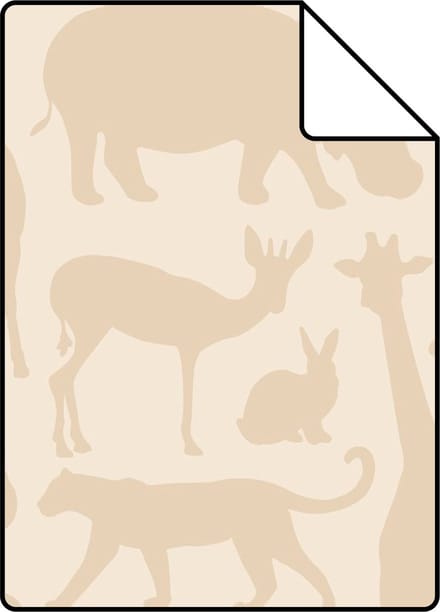 Proefstaal ESTAhome behang dieren beige - 26.5 x 21 cm - 139788-S
