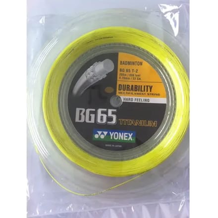 Yonex Bg 65 Titanium 200 M Badmintonsnaar Geel 0.70 mm