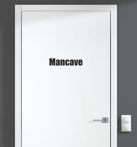 Deursticker - Mancave - Zwart 15x3,5