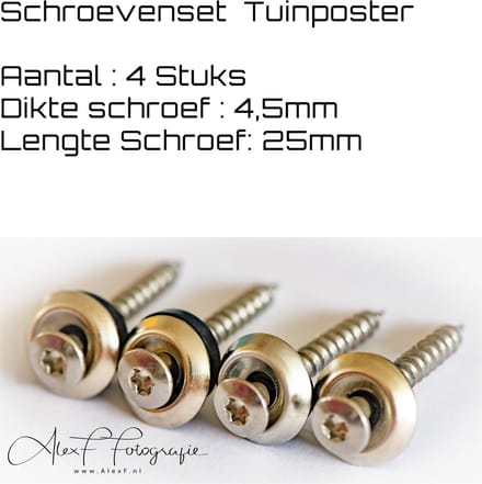 * PREMIUM * Tuinposter | Tuindoek - bevestigingsset schroeven (set van 4)