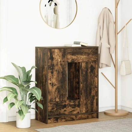 vidaXL - Dressoir - met - lades - en - deuren - 73x31x90 - cm - gerookt - eiken