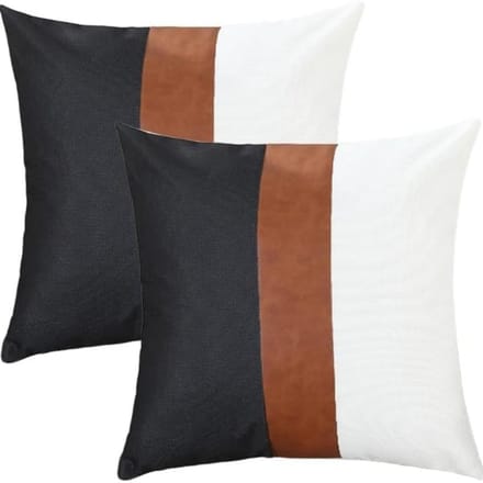Housse de coussin de luxe en cuir PU 45*45 Housse de coussin Patchwork Housse de coussin Décoration pour canapé Coussin de canapé Décoration intérieure 45x45cm