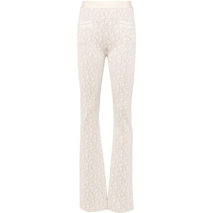 Palm Angels Monogram Jacquard Gebreide Broek Beige