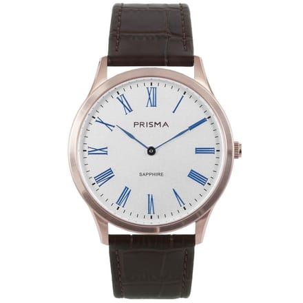 Prisma Herenhorloge P.1888 Lederen band Rose goud