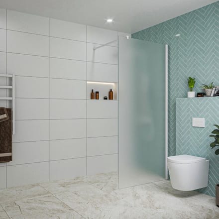 FugaFlow Eccelente Vetro inloopdouche badkamer - 90x200cm - mat glas - wandarm - mat wit -