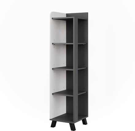 Vicco Karen Badkamermeubel – 30 x 128 cm met compartimenten Antraciet/wit