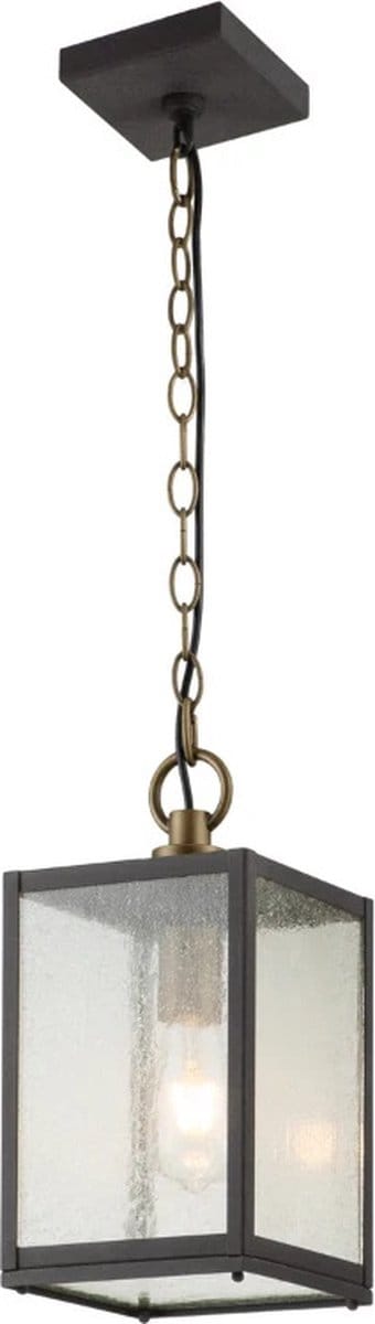 Kichler LED Buiten Hanglamp Lahden | 1X E27 Max 60W | IP44 | Dimbaar | Weathered Zinc