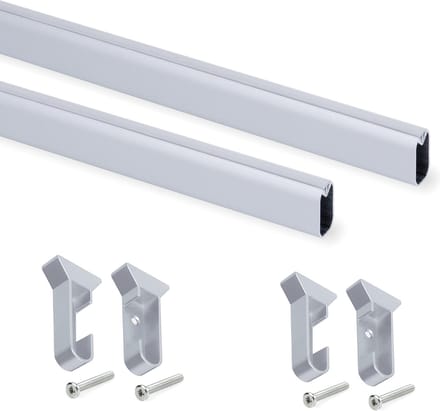 Emuca Garderobestang Silk, 750 mm, Mat geanodiseerd
