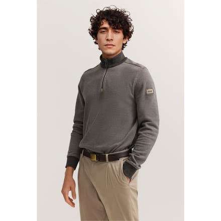 Bugatti Herren Sweat-trui in materiaalmix Modern Fit