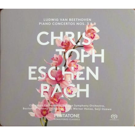 CD LUDWIG VAN BEETHOVEN - CHRISTOPH ES - Pianoconcerten Nrs. 3 & 5 PTC5186201 PentaTone 2014 Europa ObiClassical Gebruikt white