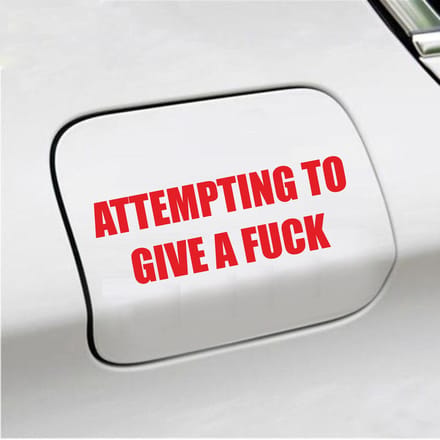 Bumpersticker - Attempting To Give A Fuck - 5,1 X 14,8 - Rood