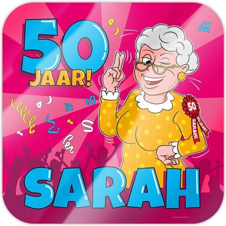 Huldeschild - Sarah cartoon