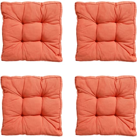 Madison - Zitkussen Florance Panama flame orange - Ca. 47x47 cm - Set van 4