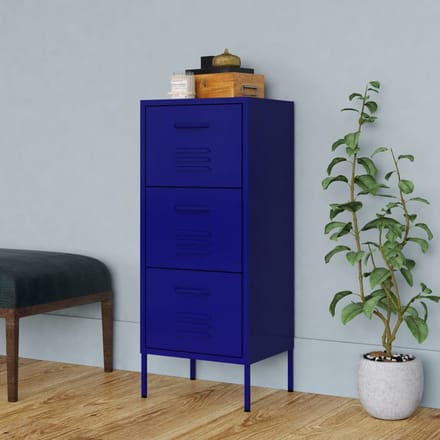 vidaXL - Opbergkast - 42,5x35x101,5 - cm - staal - marineblauw