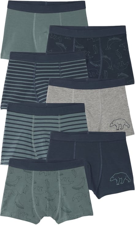 Vertbaudet Set van 7 boxershorts voor jongens met strepen en berenprint