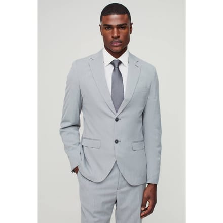 Slim Single Breasted Suit Jacket | Grey | Size 52