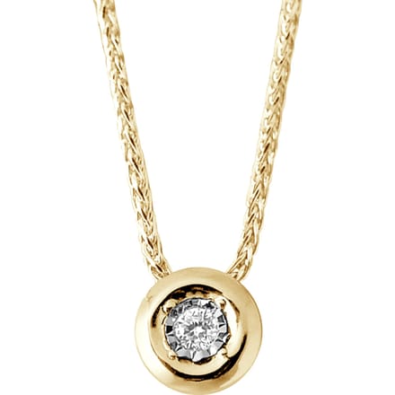Ketting Diamond Solitaire 0020 Cts Serti Illusion 0,50 Cts Yellow Gold